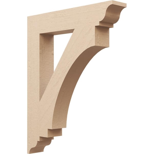 Ekena Millwork 5.5 in. x 40 in. x 32 in. Imperial Traditional Rough Cedar Woodgrain Timberthane Polyurethane Bracket, Primed Tan