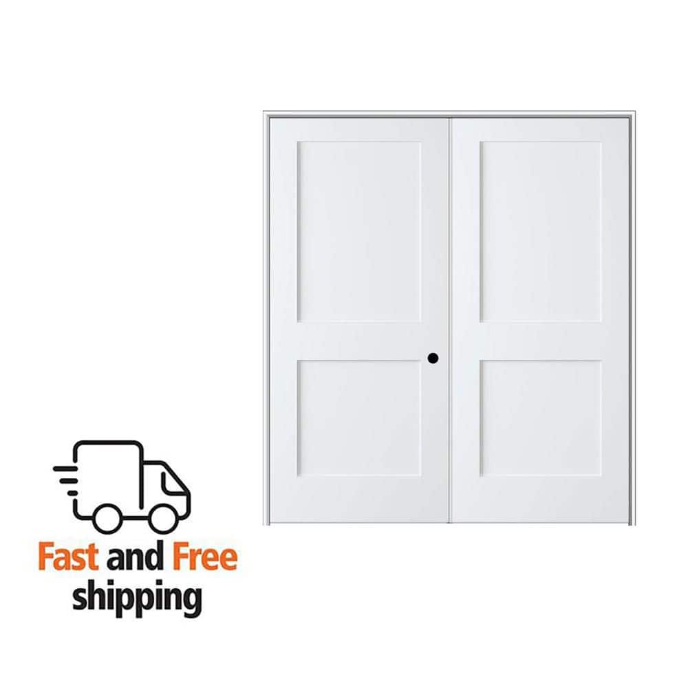 MMI DOOR Shaker Flat Panel 60 in. x 80 in. Left Hand Active Solid