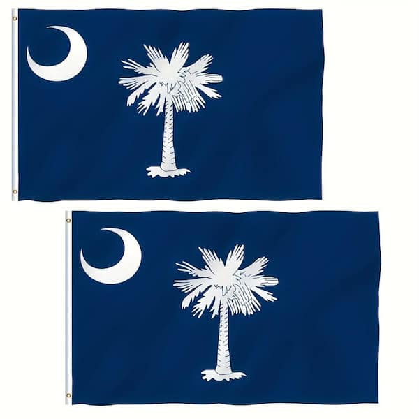 3 ft. x 5 ft. Polyester South Carolina State Flags-South Carolina SC Flags (2-Pack)