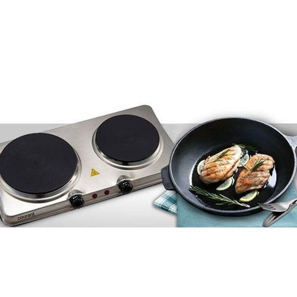 Courant 9.45-in 2 Burners Stainless Steel Electric Hot Plate in