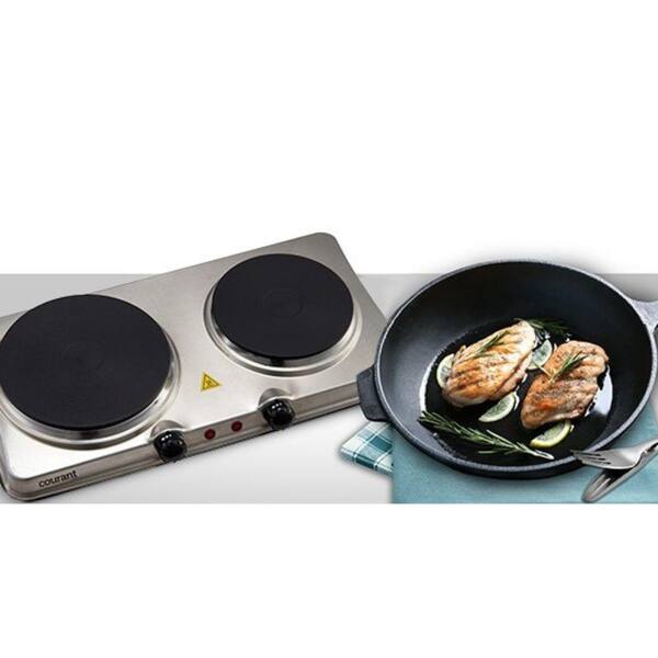 Courant 9.45-in 2 Elements Stainless Steel Electric Hot Plate in