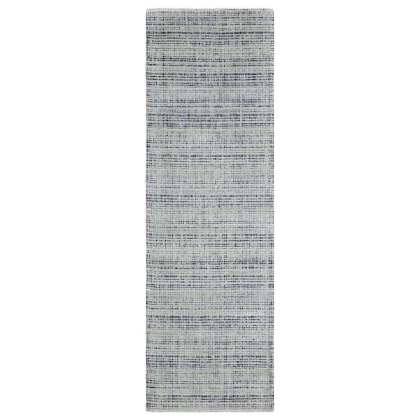 2 ft. x 8 ft. Gray Striped Washable Area Rug