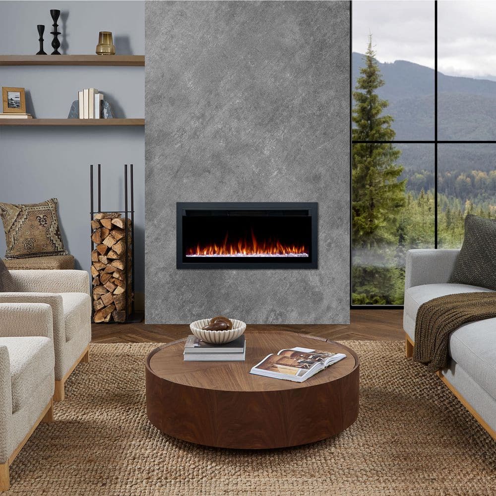 Vivid Flame 41.5 in. Direct Vent Electric SMART Landscape Firebox-Fireplace Insert in Black price history on PriceWatchPro