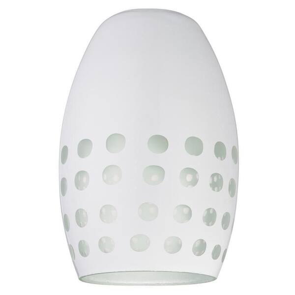 Westinghouse 7-1/16 in. Hand Blown White and Clear Glass Shade with 2-1/4 in. Fitter and 4-3/4 in. Width