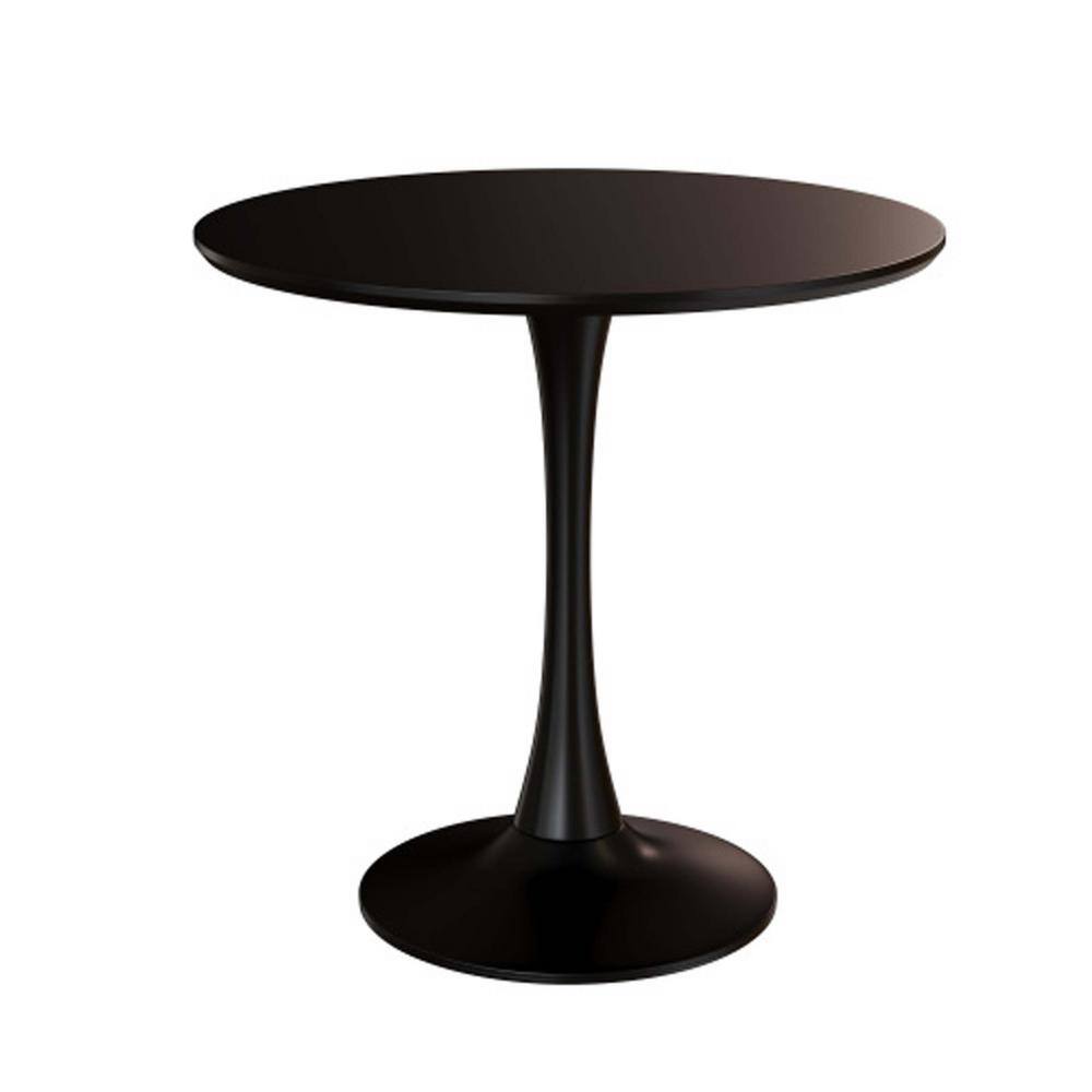 Black Round Outdoor Coffee Table Modern Dining Table for Living Room