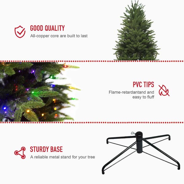 7 ft. Feel Real Downswept Douglas Fir Hinged Artificial Christmas Tree with 350 Clear Lights