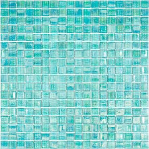 Skosh Glossy Sea Green 11.6 in. x 11.6 in. Glass Mosaic Wall and Floor Tile (18.69 sq. ft./case) (20-pack)