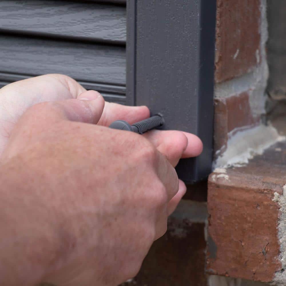 Builders Edge 14.5 in. x 39 in. Louvered Vinyl Exterior Shutters Pair in White