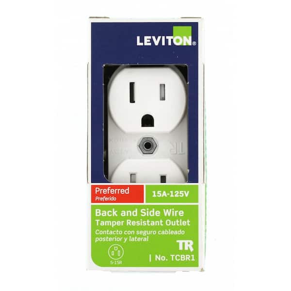 15 Amp 125 V Commercial Grade Tamper Resistant Duplex Outlet/Receptacle, White (1-Pack) TCBR1-W