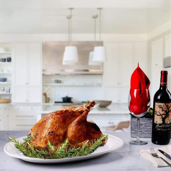 OVENTE White Turkey Ceramic Serving Platter P4565W The