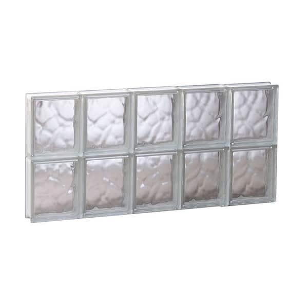 Clearly Secure 28.75 in. x 15.5 in. x 3.125 in. Frameless Wave Pattern Non-Vented Glass Block Window