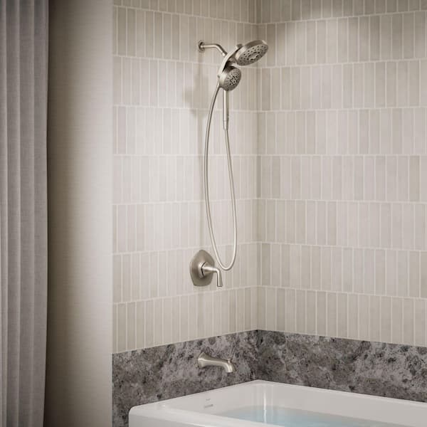 Sundae Single Handle 1-Spray Tub and Shower Faucet 1.75 GPM in. Vibrant Brushed Nickel (Valve Included)