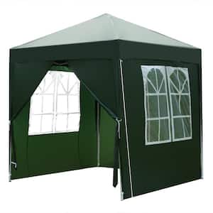 6.5 ft. x 6.5 ft. Green Straight Leg Pop-Up Canopy with 4 Sides