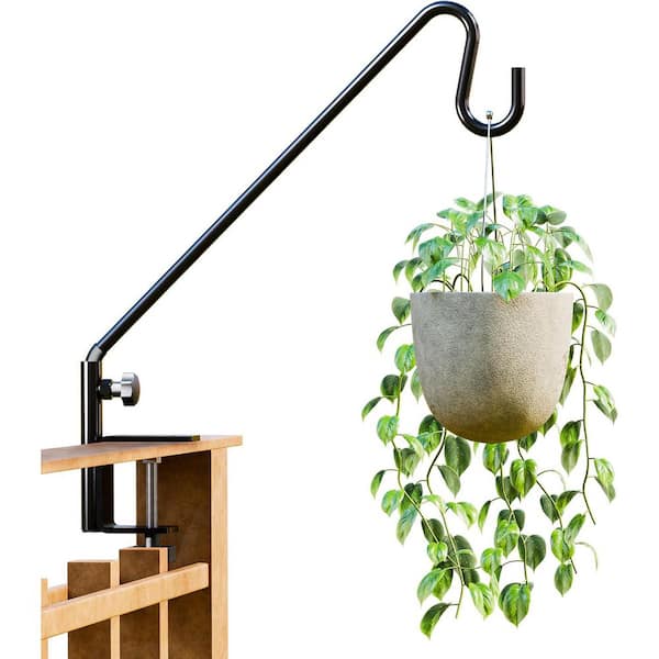 FAWEY TRED INC 18 in. Durable 3-Layer Powder Coated Alloy Steel Shepherds Hooks 360° Rotation Sturdy Bracket Black