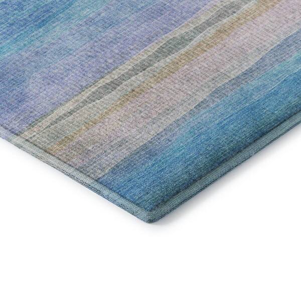 Mayfield Premium Machine Washable Abstract AMF2093 Aqua 10 ft. x 14 ft. Area Rug