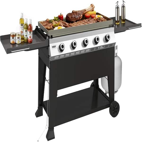 5-Burner Propane Gas Grill in Black with Cover