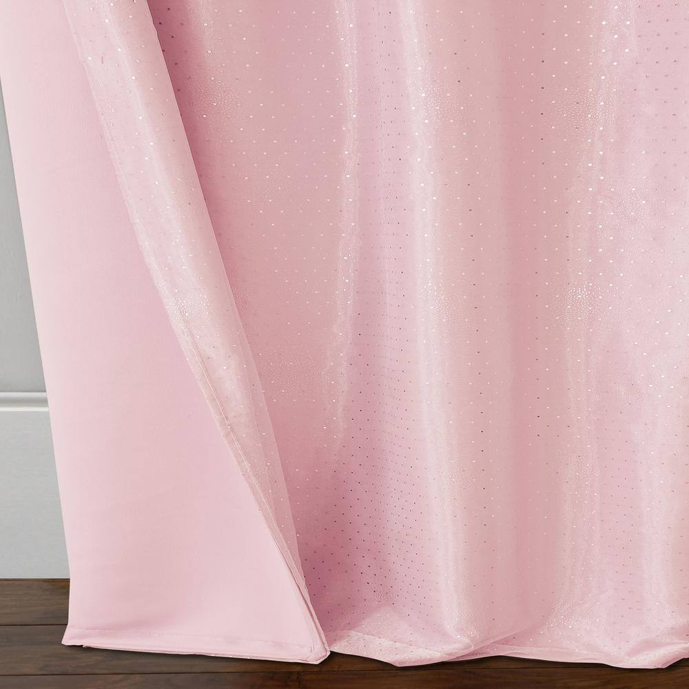 Soft Pink Faux Silk Blackout Grommet Curtain Panel for Kids