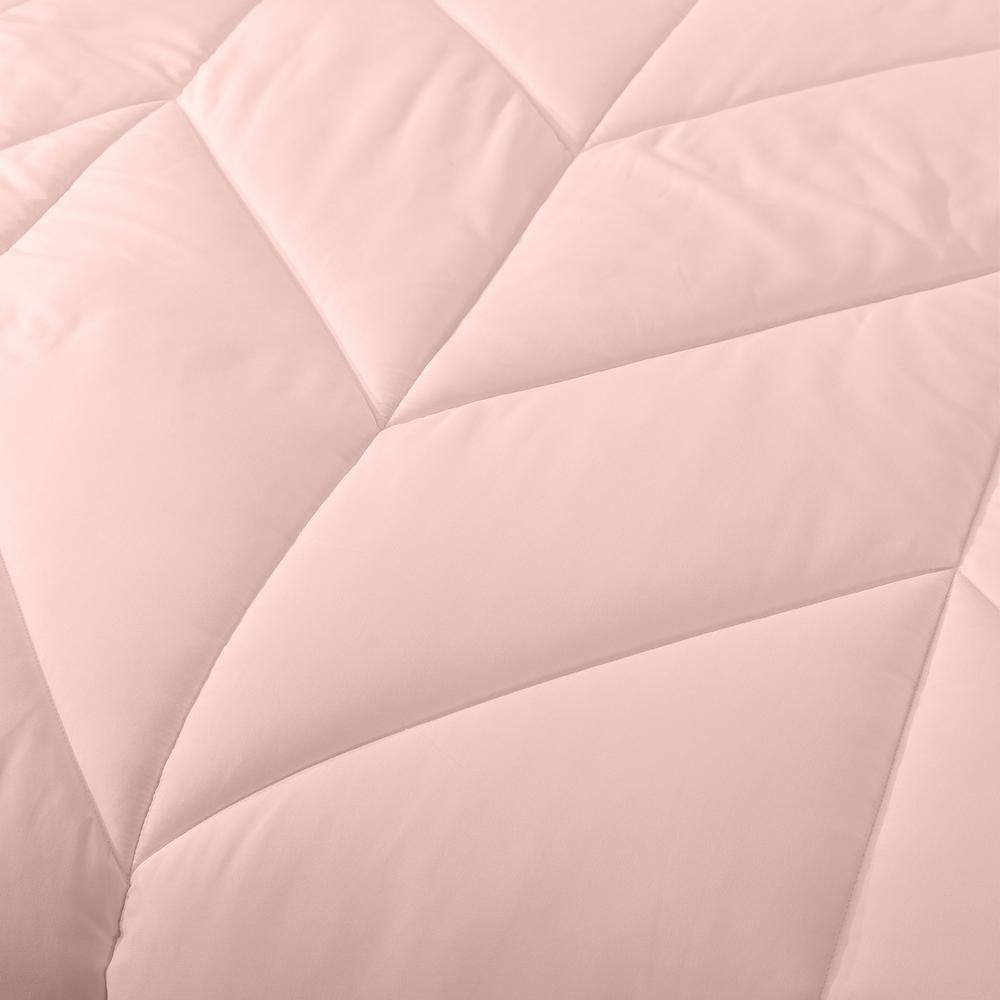 Blush Full/Queen Chevron Stitch Down Alternative Comforter Set