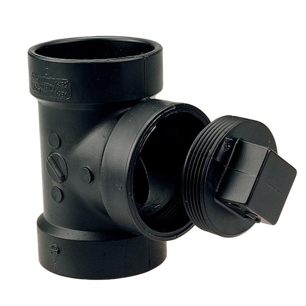 NIBCO 1-1/2 in. ABS DWV Hub x Hub x Cleanout with Plug Test Tee