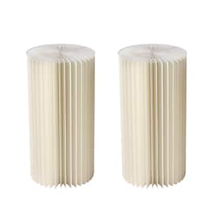 23.6 in. Tall Indoor/Outdoor White Foldable Cardboard PVC Plastic Cylinder Flower Stand (2-Pieces)
