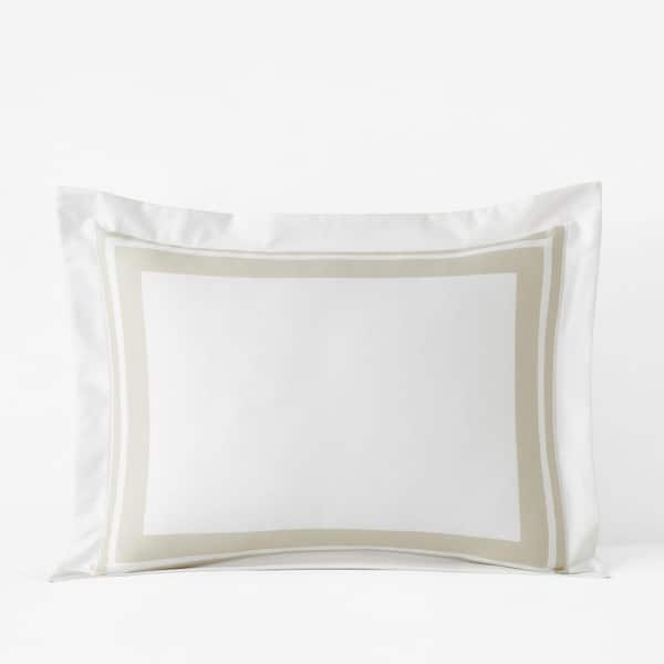 The Company Store Legends Hotel Double Border Ivory Wrinkle-Free Supima Cotton Standard Sham