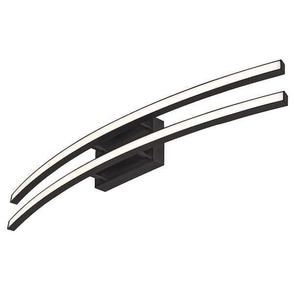 Harper 3.75 in. 2-Light Black Integrated LED Vanity Light