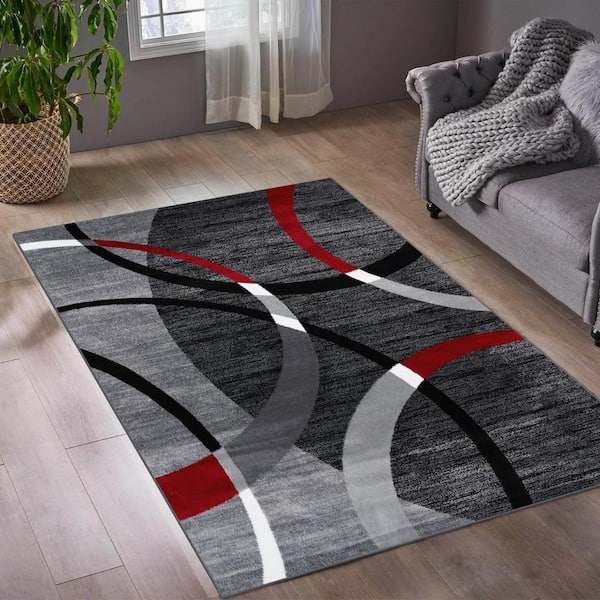 Luxe Weavers Gray Modern Abstract Area Rug 5x7 Geometric Living Room Carpet  