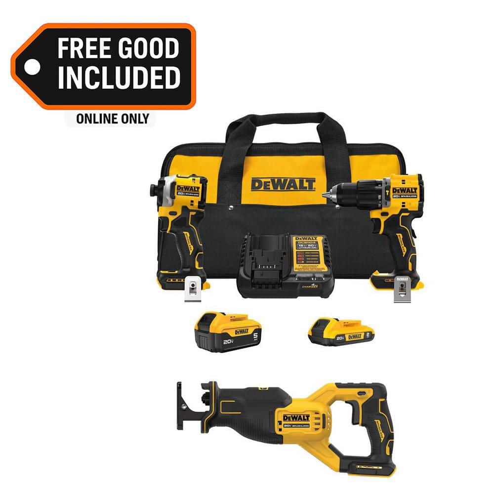 ATOMIC 20-Volt Lithium-Ion Cordless 2-Tool Combo Kit and Brushless Recip Saw wi/ 5.0 Ah and 2.0 Ah Batteries and Charger price history on PriceWatchPro