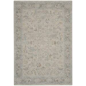 Nourison Asher Grey 9 ft. x 13 ft. Persian Medallion Traditional Area ...