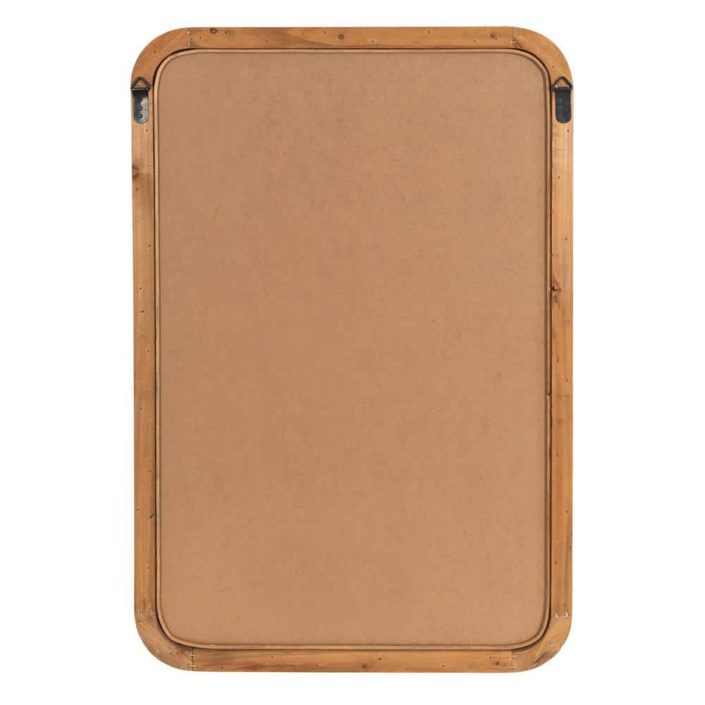 Natural Rattan Rectangular Wall Mirror with Rounded Corners