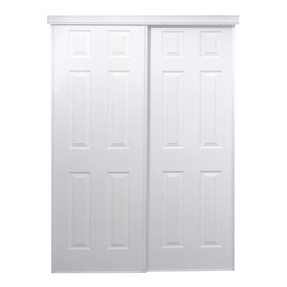 TRUporte - 106 Series 72 in. x 80 in. White Composite Bypass Sliding Door