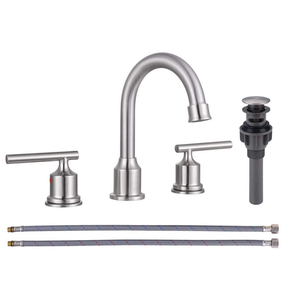 8 in. Widespread Double-Handle Bathroom Faucet in Brushed Nickel price history on PriceWatchPro