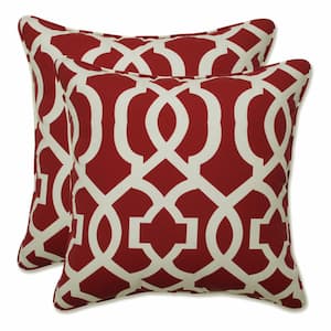 Red Square Outdoor Square Throw Pillow 2-Pack