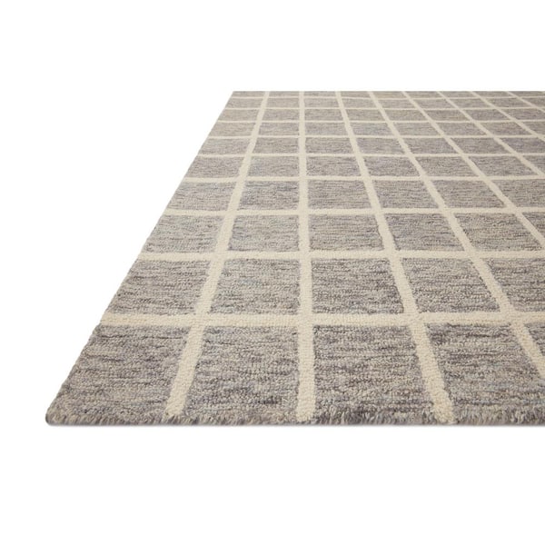 Chris Loves Julia x Loloi Polly Slate/Ivory 2 ft. 6 in. x 9 ft. 9 in. Hand-Tufted Modern Runner Area Rug