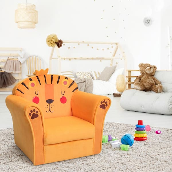 Costway Kids Lion Sofa Children Armrest Couch Upholstered Chair in