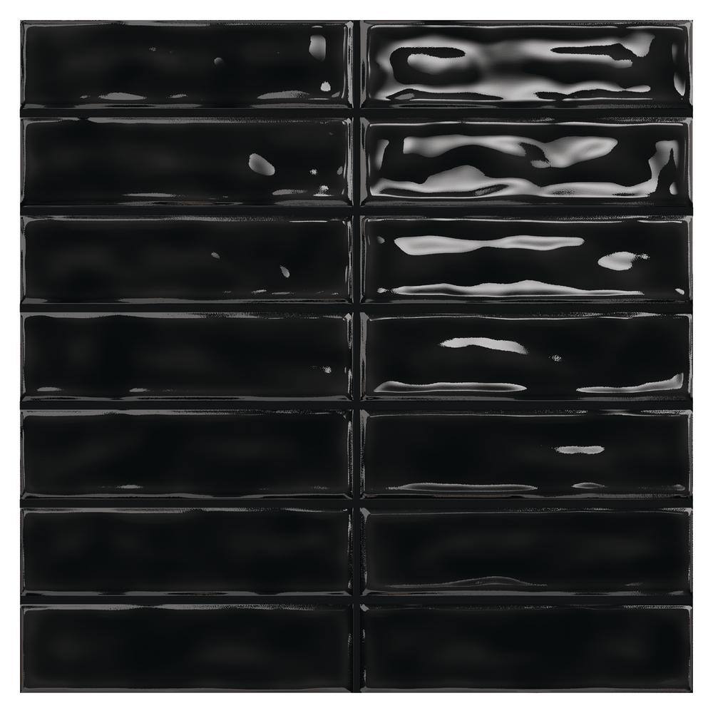 Midnight Black 8x8 Glossy Ceramic Wall and Floor Tile