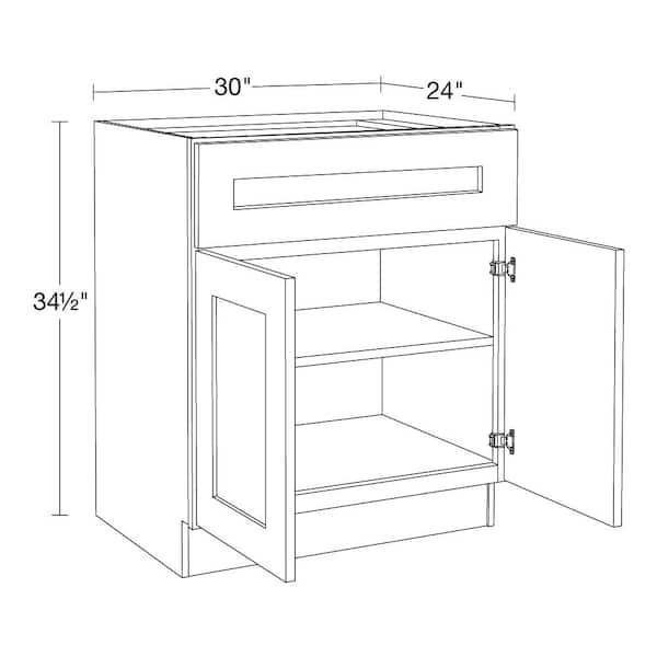 Hargrove Cinnamon Stain Plywood Shaker Assembled Base Kitchen Cabinet Soft  Close 36 in W x 24 in D x 34.5 in H