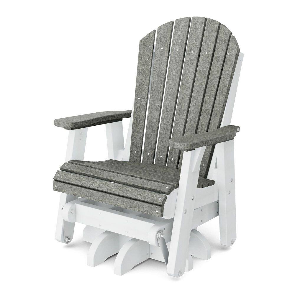 Heritage 1-Person Dark Gray and White HDPE Plastic Outdoor Swivel Glider price history on PriceWatchPro