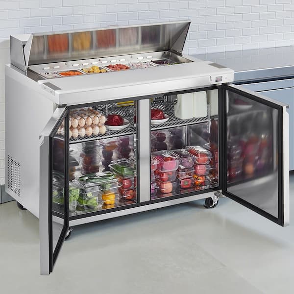 Commercial Refrigerator 48 in. Sandwich Prep Table 12.5 cu. ft Stainless Steel Refrigerated Food Prep Station in Silver