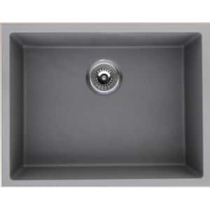Grey Granite Composite 23 in. W Single Bowl Undermount Kitchen Sink with CSA Approved