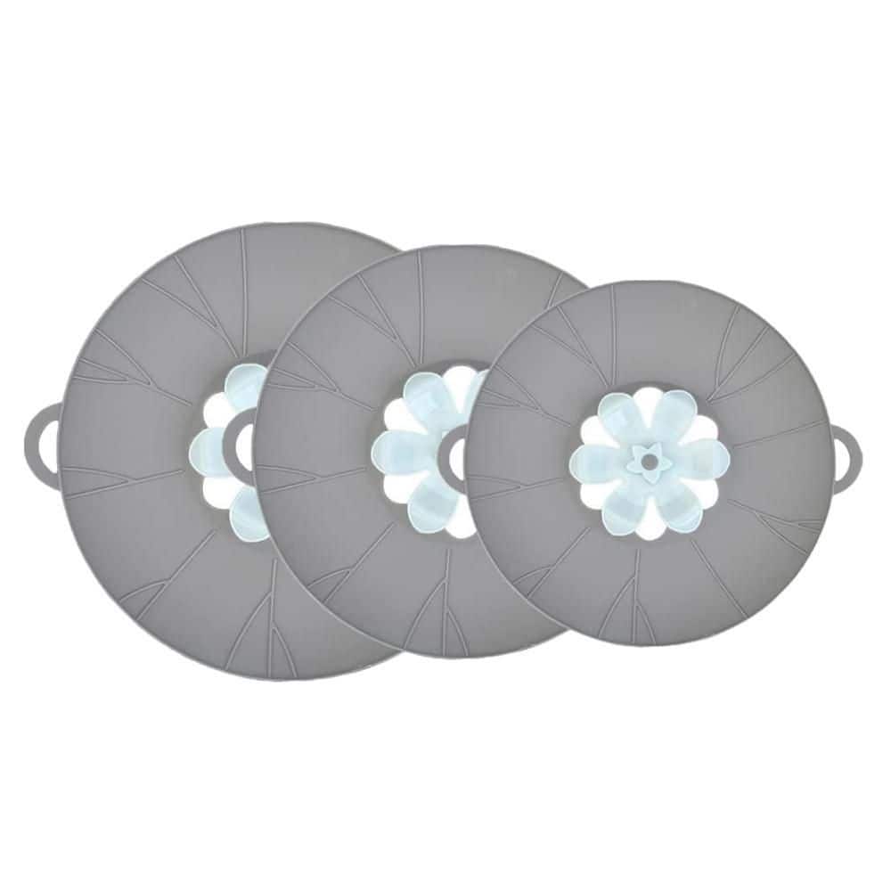Wudkey 3-Piece Silicone Lids Set, Microwave Splatter Cover, Multi