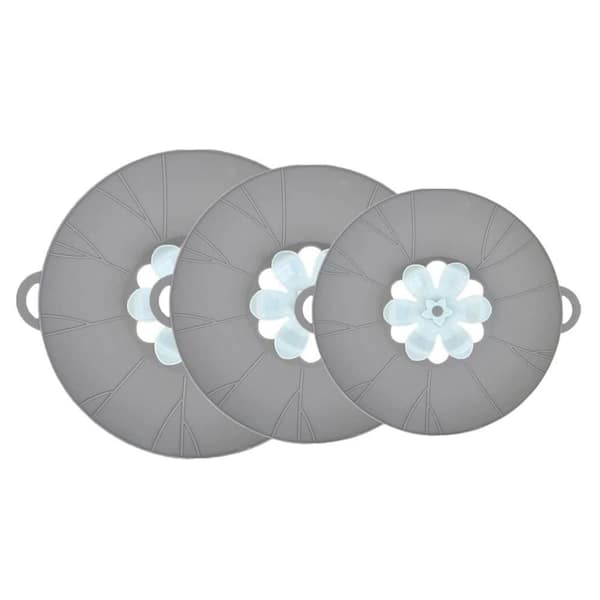 3-Piece Silicone Lids Set, Microwave Splatter Cover, Multi-Function Kitchen Covers, Fridge Safe, Dishwasher Safe