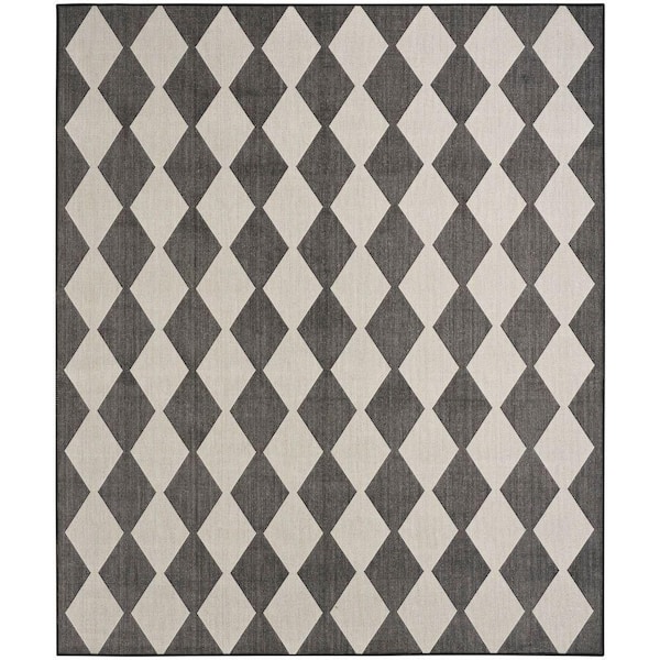 Positano Black 9 ft. x 12 ft. Diamond Contemporary Area Rug