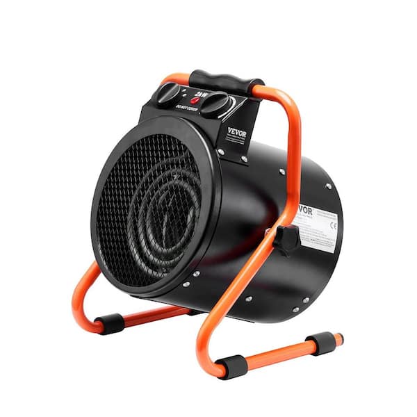 1500W Portable Greenhouse Electric Fast Heater with Overheat Protection, 2-Speed Setting Small-IP24 Waterproof in Black