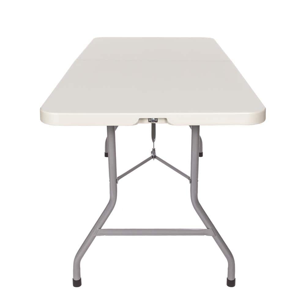 Hampden 72" Gray Plastic and Steel Fold-In-Half Table