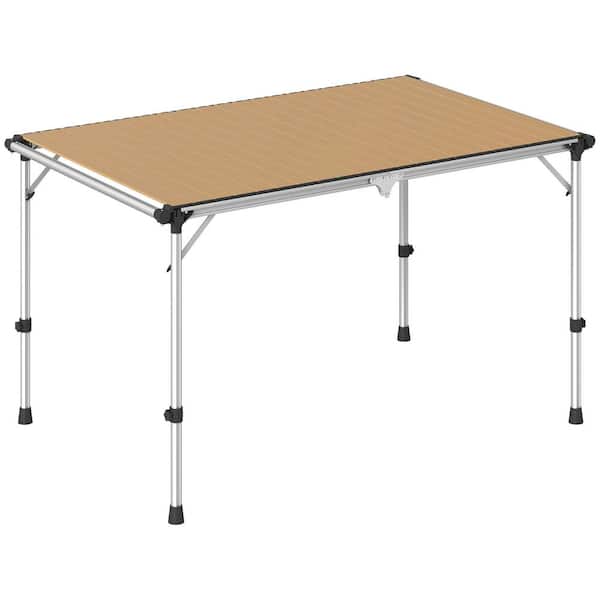 Outsunny 51.2 in. Brown Rectangle Aluminum Picnic Tables
