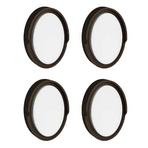 100-Watt Equivalent Integrated LED Bronze Dusk to Dawn 5CCT 10 in. Oval Wall Pack Light (4-Pack)