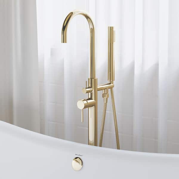 Swiss Madison Ivy 1-Handle Freestanding Bathtub Faucet in Brushed Gold