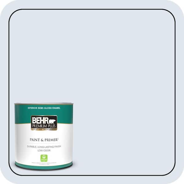 BEHR PREMIUM PLUS 1 qt. #580C-1 Diamond Light Semi-Gloss Enamel Low Odor Interior Paint & Primer