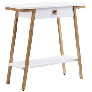Empiria 30 in. White Rectangle Wood Console Table